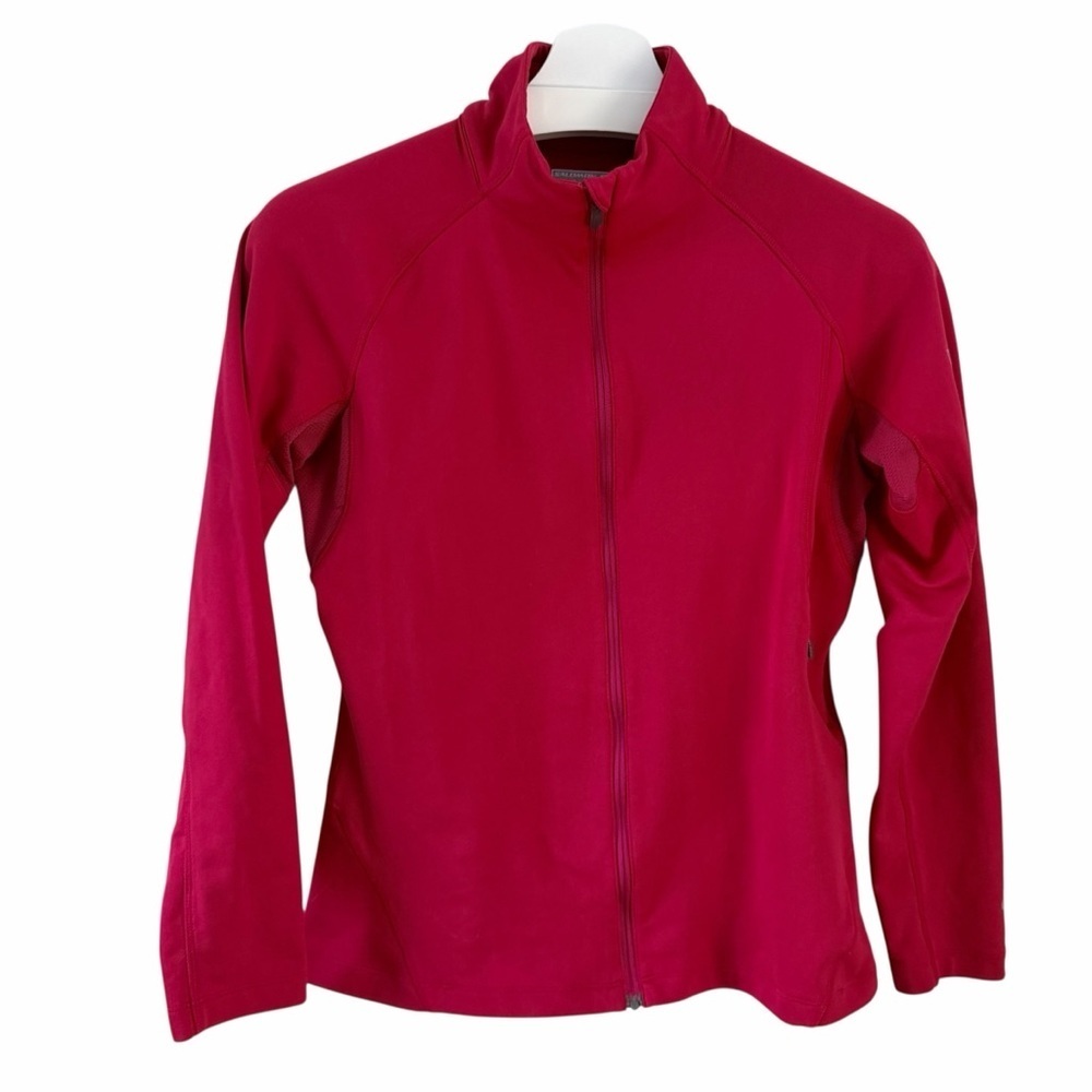 SALOMON red full zip athletic training jacket women's m
